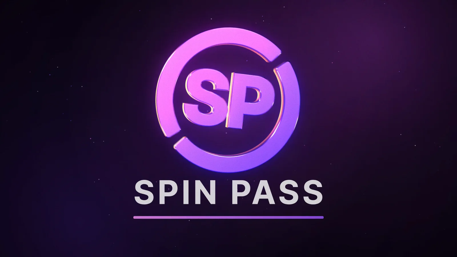 The 3D SP mark in violet above the Spin Pass wordmark
